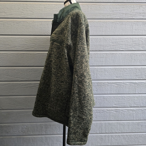 Eddie Bauer Mens Sweater Fleece Palm Heather 1/4 Zip - Picture 4 of 10